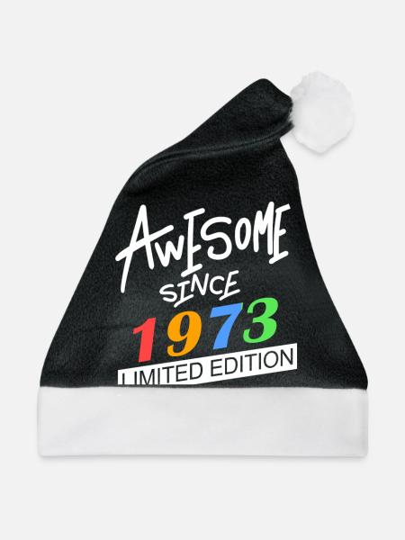 1973 - Jahrgang 1973 - Fantastisch seit 1973 - Weihnachtsmütze - Schwarz/Weiß - Vorne