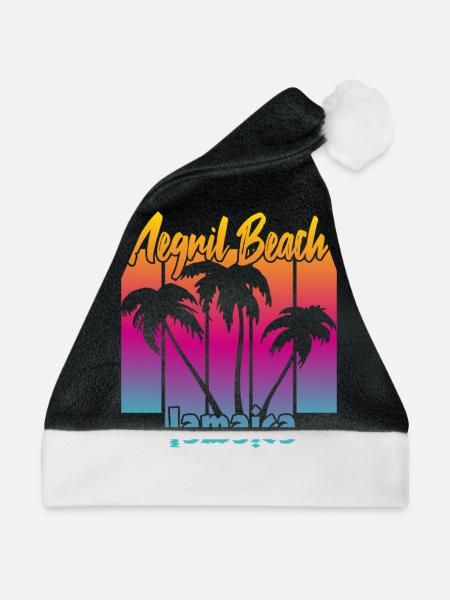 Negril Beach Jamaica - Weihnachtsmütze - Schwarz/Weiß