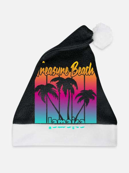 Treasure Beach Jamaica - Weihnachtsmütze - Schwarz/Weiß - Vorne