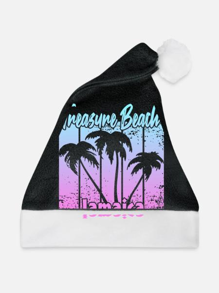 Treasure Beach Jamaica - Weihnachtsmütze - Schwarz/Weiß - Vorne