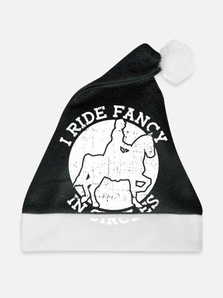Ich reite schick im Kreis - Dressurreiten - Weihnachtsmütze - Schwarz/Weiß - Vorne