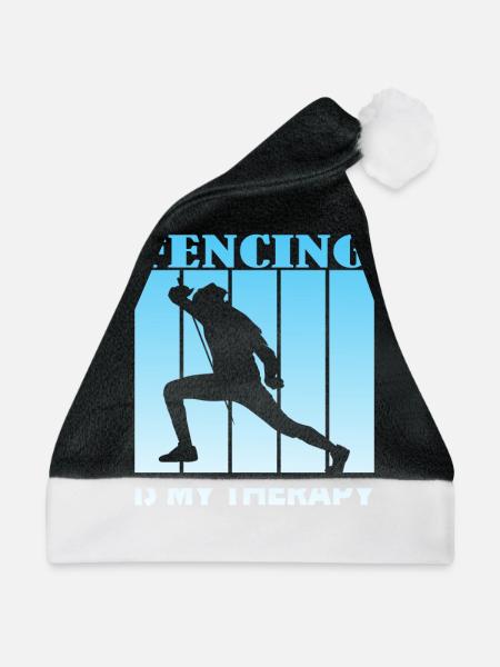 fencing is my therapy - Weihnachtsmütze - Schwarz/Weiß - Vorne