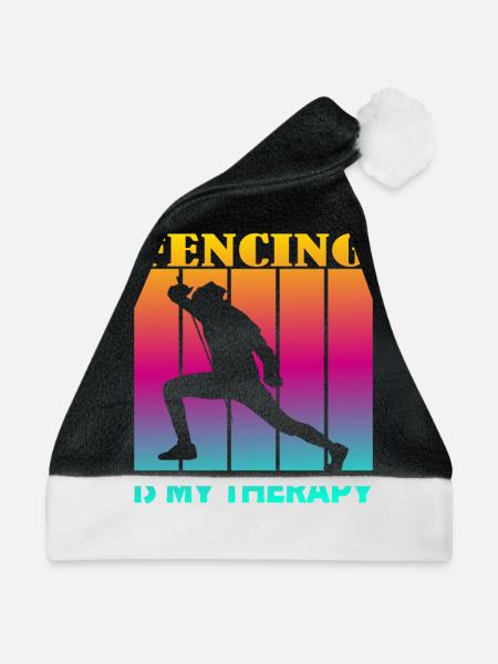 fencing is my therapy - Weihnachtsmütze - Schwarz/Weiß - Vorne