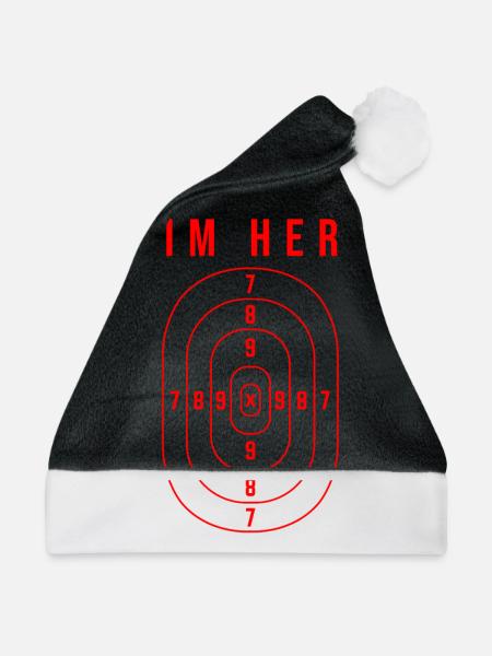 Aim Here - Shooting Range Target - Weihnachtsmütze - Schwarz/Weiß - Vorne