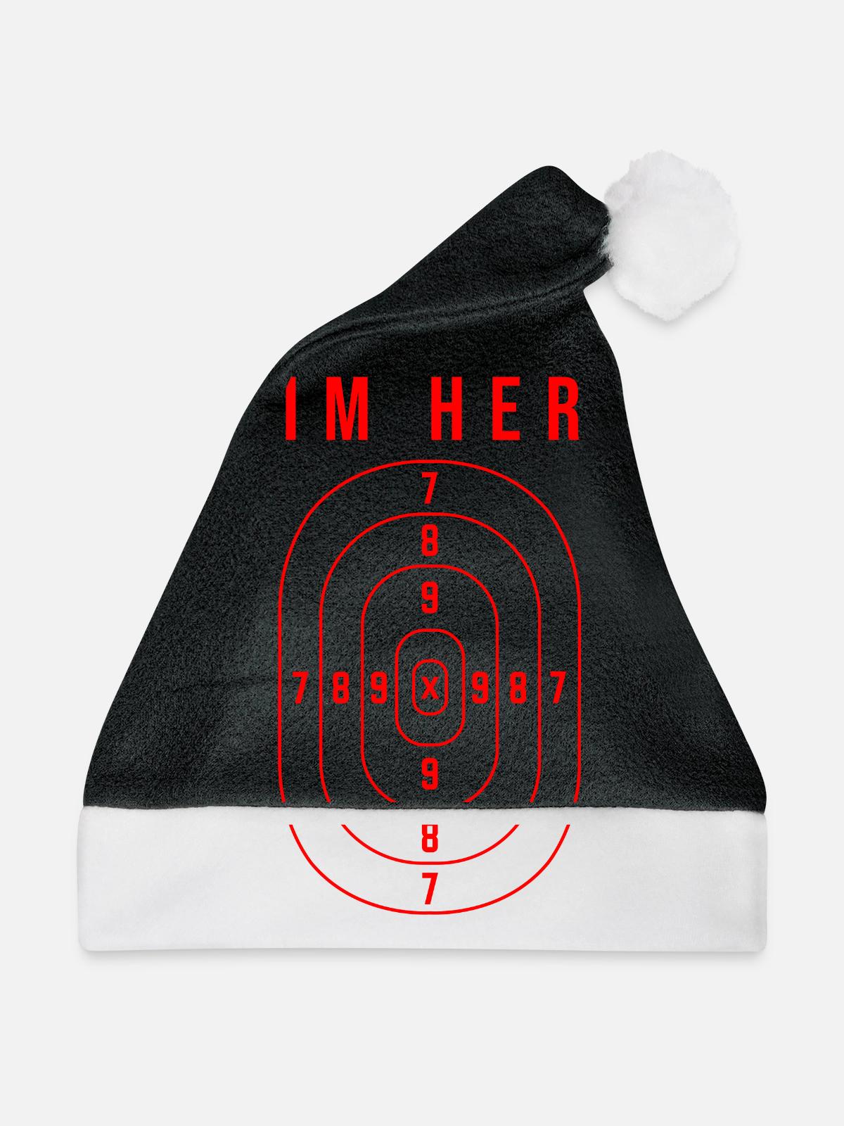 Aim Here - Shooting Range Target - Weihnachtsmütze - Schwarz/Weiß - Vorne