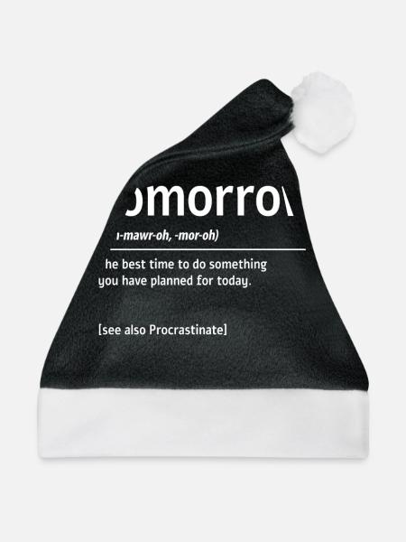 Morgen Wörterbuch , Zögern - Weihnachtsmütze - Schwarz/Weiß
