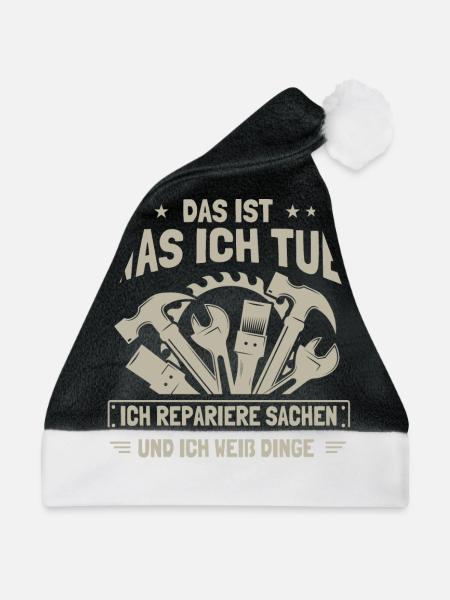 Heimwerker, Heimwerken - Weihnachtsmütze - Schwarz/Weiß - Vorne