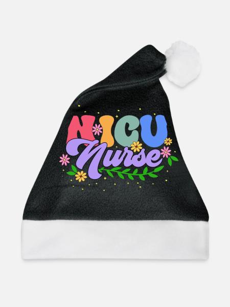 Nicu Krankenschwester Krankenhaus - Weihnachtsmütze - Schwarz/Weiß