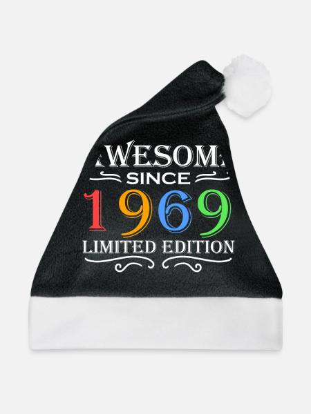 1969 - Jahrgang 1969 - Weihnachtsmütze - Schwarz/Weiß - Vorne