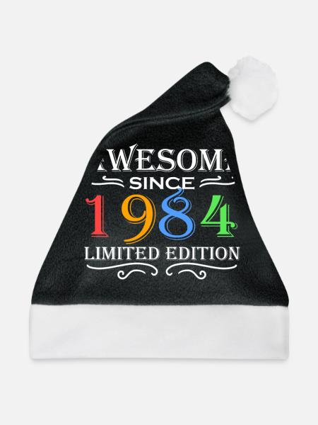 1984 - Jahrgang 1984 - Weihnachtsmütze - Schwarz/Weiß - Vorne