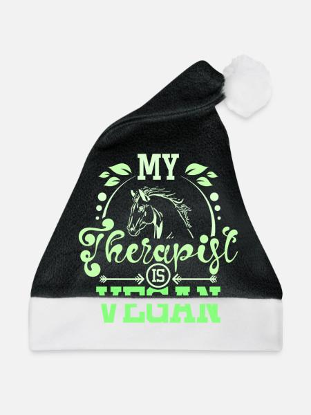My therapist is vegan horse - Weihnachtsmütze - Schwarz/Weiß