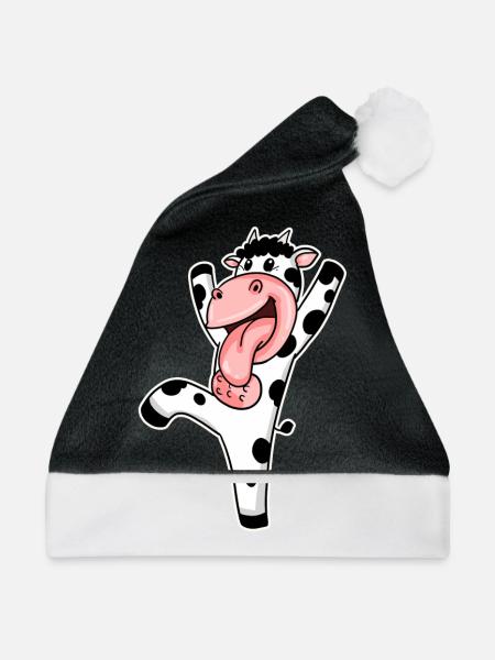 Kuh - Weihnachtsmütze - Schwarz/Weiß