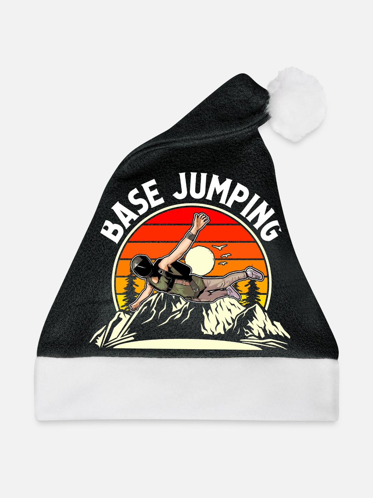Base Jumping - Weihnachtsmütze - Schwarz/Weiß - Vorne