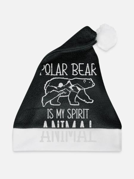 Eisbär ist mein Geistertier Wildlife Cub - Weihnachtsmütze - Schwarz/Weiß - Vorne