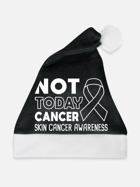 Melanoma Skin Cancer Awareness - Not Today Cancer - Weihnachtsmütze - Schwarz/Weiß - Vorne