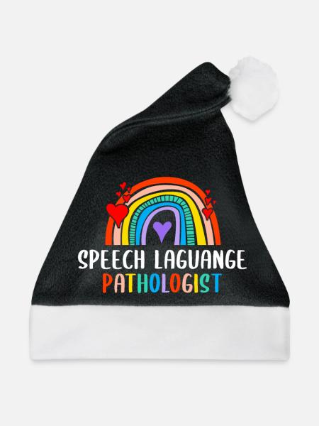 Rainbow Speech Language Pathologist - Weihnachtsmütze - Schwarz/Weiß - Vorne