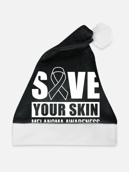 Save Your Skin Melanoma Awareness - Weihnachtsmütze - Schwarz/Weiß - Vorne
