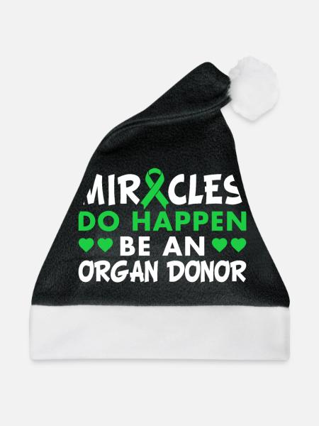 Miracles Do Happen Be An Organ Donor Green Ribbon - Weihnachtsmütze - Schwarz/Weiß - Vorne
