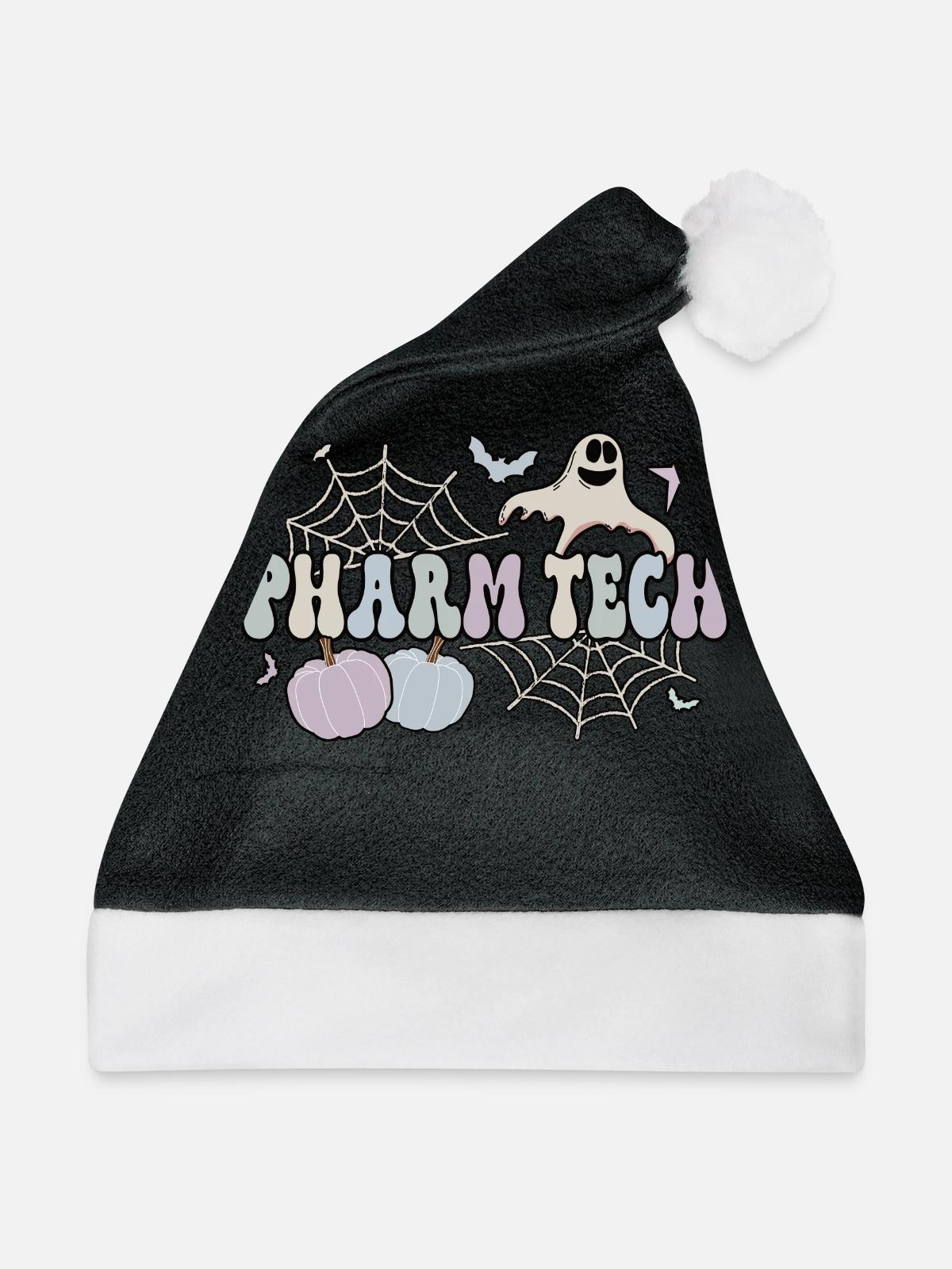 Pharmacy Technologist Halloween Pharmacy Tech - Weihnachtsmütze - Schwarz/Weiß - Vorne