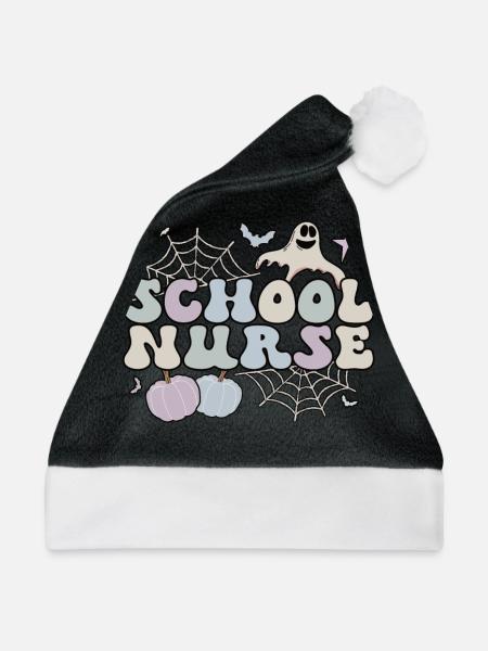 School Nurse Halloween RN School Nursing Gifts - Weihnachtsmütze - Schwarz/Weiß - Vorne