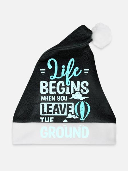 Life begins when you leave the ground balloon - Weihnachtsmütze - Schwarz/Weiß - Vorne
