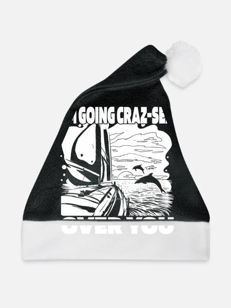 Segeln Segler Segelboot Wortspiel Matrosen - Weihnachtsmütze - Schwarz/Weiß - Vorne