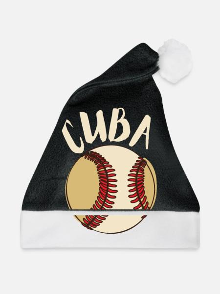 Latino Cuban Cuba Baseball - Weihnachtsmütze - Schwarz/Weiß - Vorne
