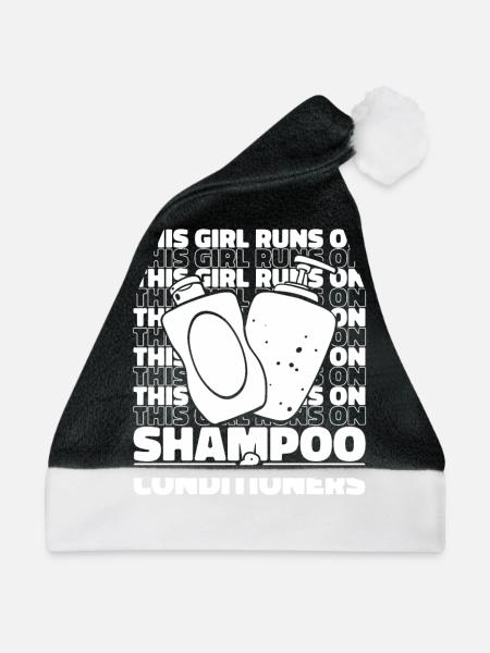 Friseur Hairstylist Shampoo - Weihnachtsmütze - Schwarz/Weiß - Vorne
