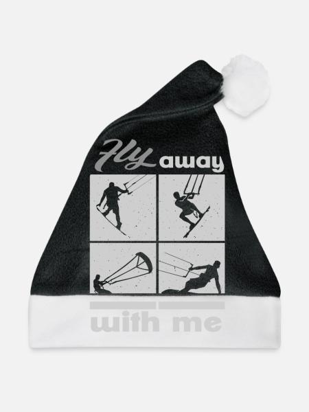 Fly away with me. Lifestyle Vintage Design - Weihnachtsmütze - Schwarz/Weiß - Vorne
