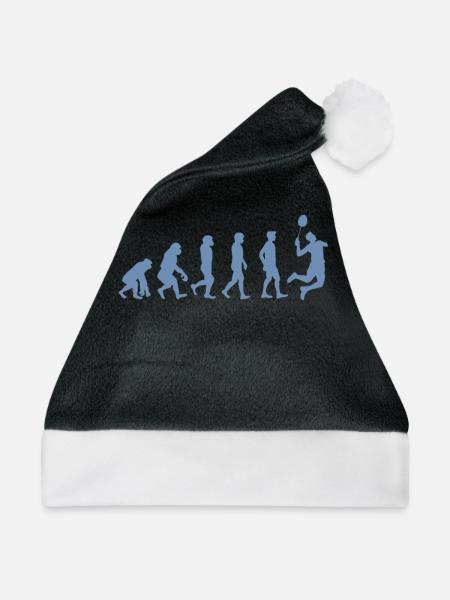 Badminton Evolution Geschenk - Weihnachtsmütze - Schwarz/Weiß - Vorne