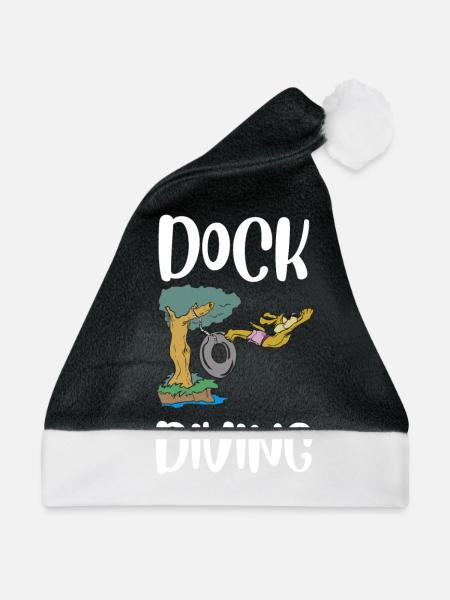 Dock Diving Canine Water Sport Dog Dock Jumping - Weihnachtsmütze - Schwarz/Weiß - Vorne