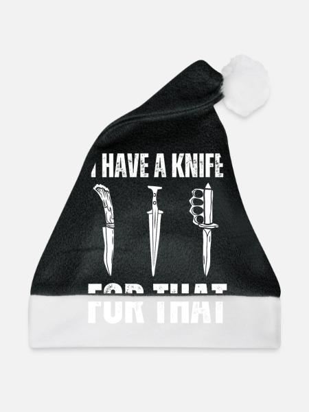 Hunting Knife Collector Flipping Knife, - Weihnachtsmütze - Schwarz/Weiß - Vorne
