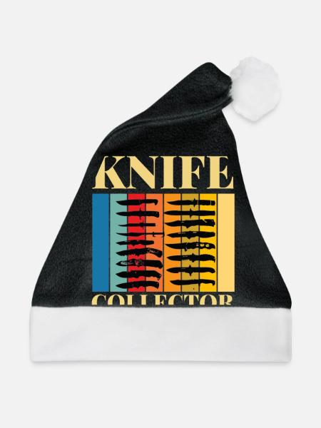 Hunting Knife Collector Flipping Knife, - Weihnachtsmütze - Schwarz/Weiß - Vorne