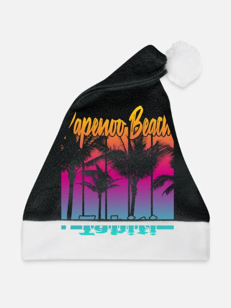 Papenoo Beach Tahiti - Weihnachtsmütze - Schwarz/Weiß