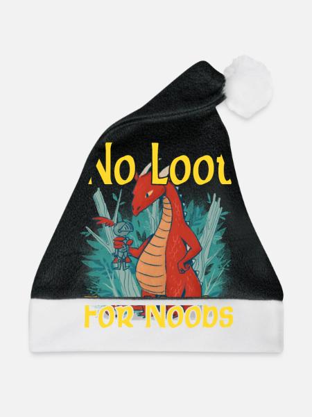 No Loot for Noobs - Mmorpg - Weihnachtsmütze - Schwarz/Weiß - Vorne
