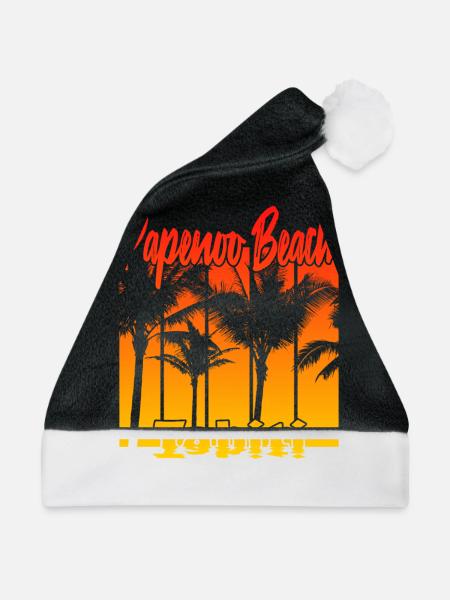 Papenoo Beach Tahiti - Weihnachtsmütze - Schwarz/Weiß