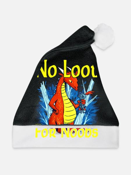 No Loot for Noobs - Mmorpg - Weihnachtsmütze - Schwarz/Weiß - Vorne