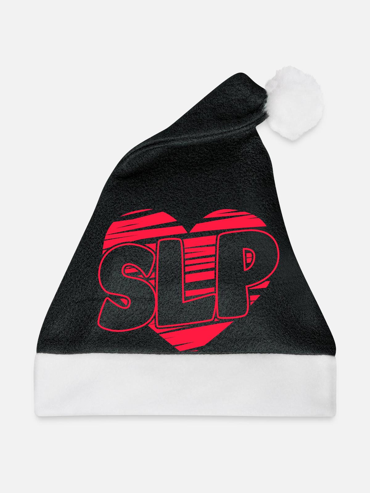 Speech Language Pathologist SLP - Weihnachtsmütze - Schwarz/Weiß - Vorne
