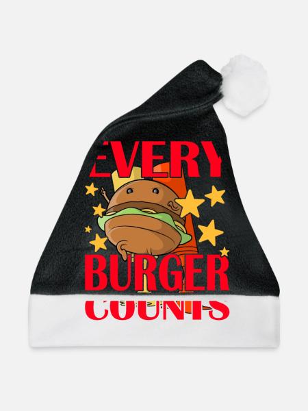 Every Burger Counts - Weihnachtsmütze - Schwarz/Weiß