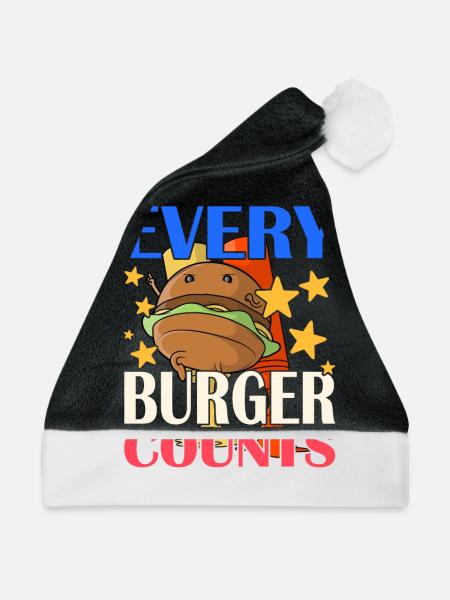 Every Burger Counts - Weihnachtsmütze - Schwarz/Weiß