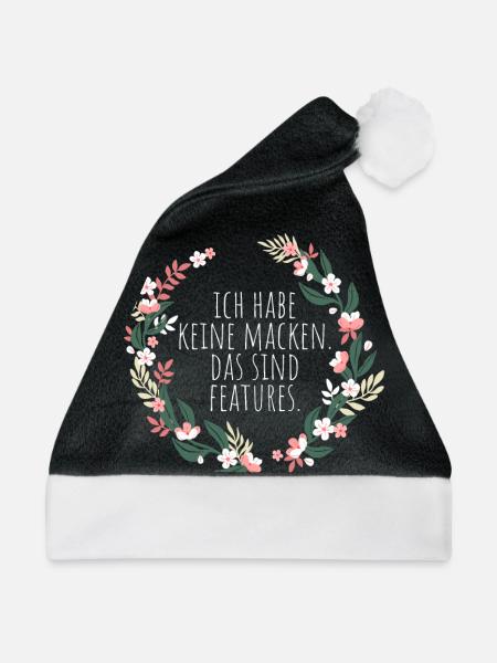 Ich Habe Keine Macken Das Sind Features Bug Macke - Weihnachtsmütze - Schwarz/Weiß - Vorne
