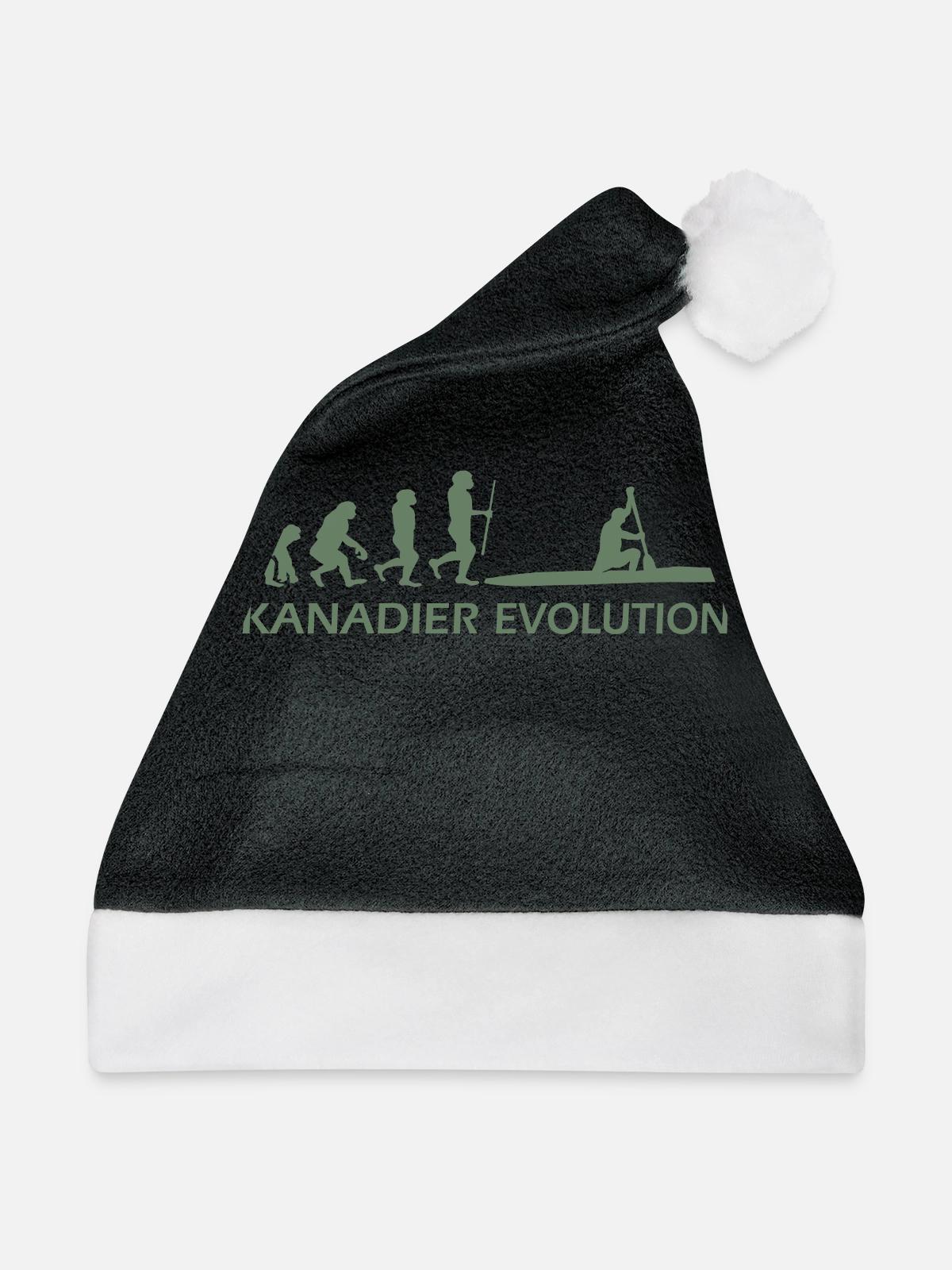 Kanadier Evolution Shirt mit Schrift - Weihnachtsmütze - Schwarz/Weiß - Vorne