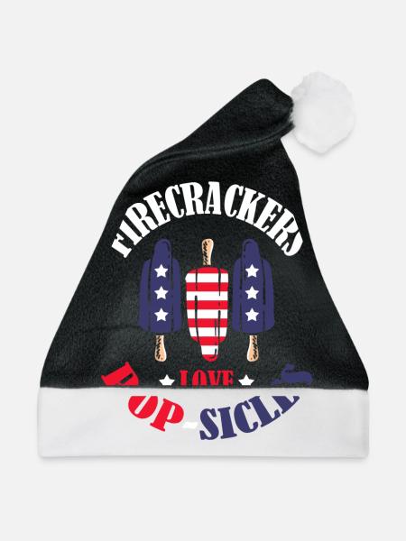 Feuerwerkskörper Liebe Eis 4. Juli - Weihnachtsmütze - Schwarz/Weiß