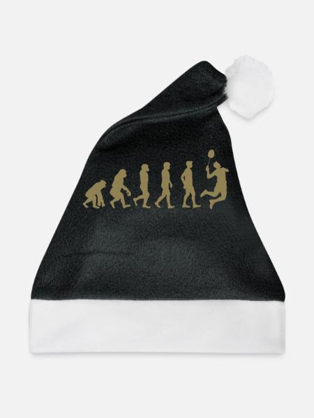 Badminton Evolution Geschenk - Weihnachtsmütze - Schwarz/Weiß - Vorne