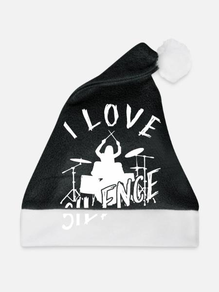 I Love Silence - Drummer Girls Gift Idea - Weihnachtsmütze - Schwarz/Weiß - Vorne