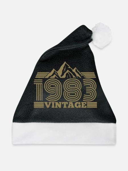 1983 Geburtstag Berge Wandern Klettern Bergsteigen - Weihnachtsmütze - Schwarz/Weiß - Vorne