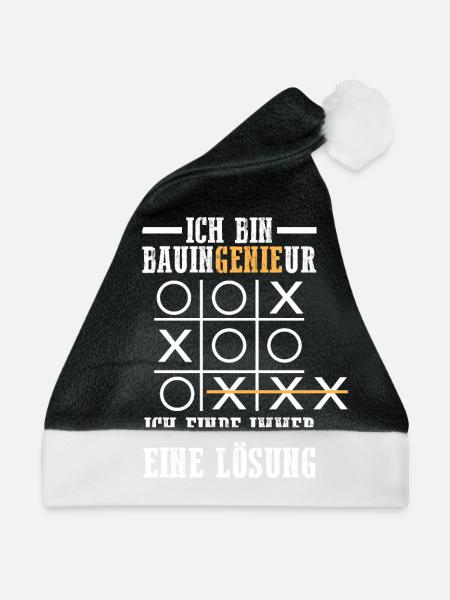 Ich bin Ingenieur Bauingenieur - Weihnachtsmütze - Schwarz/Weiß