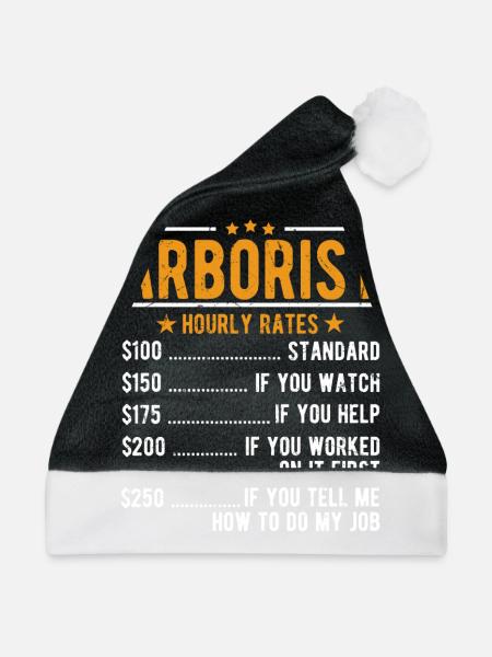 Baumpfleger Stundenlohn - Weihnachtsmütze - Schwarz/Weiß