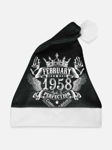 Februar 1958| Februar 1958 Jubiläum 1958 - Weihnachtsmütze - Schwarz/Weiß - Vorne