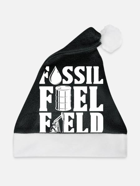 Ölfeld Bohrinsel Fossiler Brennstoff - Weihnachtsmütze - Schwarz/Weiß - Vorne